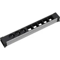 Bachmann CONFERENCE - 3 AC-Ausgänge - Indoor - Typ E - Aluminium - Schwarz - 444 mm