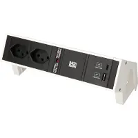 Bachmann DESK2 2xCH 1xUSB A/C 22W, 0,2m GST18 RAL9010 Schweiz
