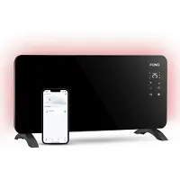 FlinQ Smart Panel Heater Black Konvektor, Stand-/Wandgerät, 2000 Watt, 2 Heizstufen, Thermostat, Timer, Badezimmernutzung