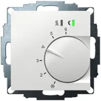 Eberle Controls 547895524602 UP-Raumregler, RAL9016 glänzend 55x55, 5-30C, AC 24V, Triac-Ausgang, Schaltbar 5 Stellantriebe a 3W, Change-Over-Eingang, TA