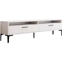 Skye Decor , Hochwertiger TV-Ständer, Weiß, 180 x 35 x 47 cm | 100% melaminbeschichtete Spanplatte, Stärke: 18 mm | Modernes Design für Ihr Zuhause, elegant und funktional.