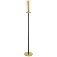 Eglo Stehlampe Pinto Gold, 1 flammige Standleuchte, Standlampe aus Stahl, Farbe: Schwarz, gold, Glas: klar, gold, Fassung: E27, inkl. Trittschalter