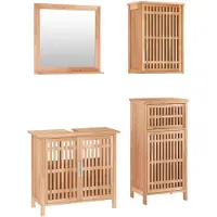 vidaXL 4-tlg. Badmöbel-Set Massivholz Nussbaum