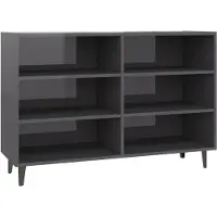 vidaXL Sideboard Hochglanz-Grau 103,5x35x70 cm Holzwerkstoff