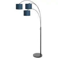 Steinhauer Stehlampe Sparkled Light schwarz mit blauen Kappen