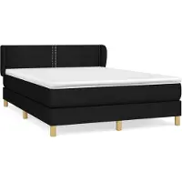 vidaXL Boxspringbett mit Matratze Schwarz 140x200 cm Stoff