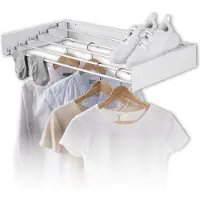 DS Produkte EASYmaxx Wandwäschetrockner klappbar - 80 x 10,5 x 2,3 - 40 cm - Edelstahl/Weiß