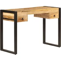 vidaXL Schreibtisch mit 2 Schubladen 110 x 50 x 77 cm Mangoholz Massiv