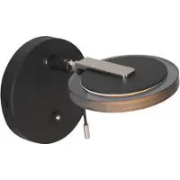 Steinhauer Wandleuchte, Metall Rauchglas, schwarz, dimmbar, H 17 cm