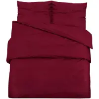 vidaXL Bettwäsche-Set Bordeauxrot 140x200 cm Baumwolle