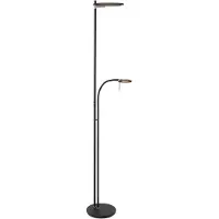 Steinhauer Turound LED-Deckenfluter mit Leseleuchte-Schwarz-Rauchglas-mit Tunable White (2200K - 4000K)