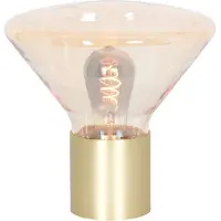 Steinhauer Tischleuchte Ambiance 1-flammig Messing Matt/ Amber 26x26cm