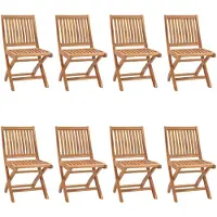vidaXL Klappbare Gartenstühle 8 Stk. Massivholz Teak