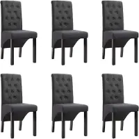 vidaXL Esszimmerstühle 6 Stk. Dunkelgrau Stoff