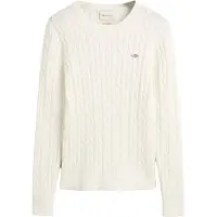 Gant Strickpullover "STRETCH COTTON CABLE C-NECK" mit Logostickerei auf der Brust