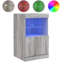 vidaXL Sideboard mit LED-Leuchten Grau Sonoma 41x37x67 cm
