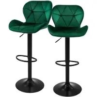 ML-Design | 2er-Set Barhocker Leah Samt Groen Fluweel 41x110x47 cm | NADUVI