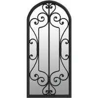vidaXL Gartenspiegel Schwarz 100x45 cm Eisen