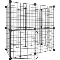 vidaXL 12-tlg. Haustierkäfig mit Tür Schwarz 70x35x70 cm Stahl