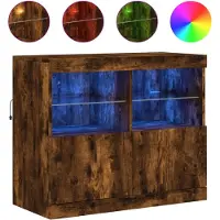 vidaXL Sideboard mit LED-Leuchten Räuchereiche 81x37x67 cm
