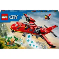 LEGO City Löschflugzeug, Feuerwehr-Set mit Flugzeug-Spielzeug für Kinder, Bauset mit 3 Feuerwehrmann-Figuren und Brandkulisse, tolle Geschenk-Idee für Jungen und Mädchen ab 6 Jahren 60413