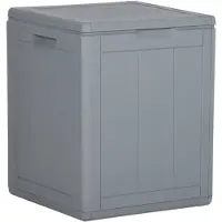 vidaXL Garten-Aufbewahrungsbox 90 L Grau PP-Holzoptik