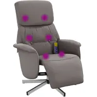 vidaXL Massagesessel mit Fußteil Taupe Stoff