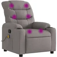 vidaXL Massagesessel Taupe Stoff