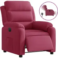 vidaXL Relaxsessel Elektrisch Weinrot Samt