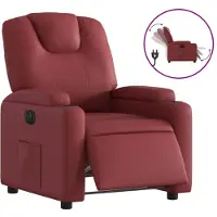 vidaXL Relaxsessel Elektrisch Weinrot Kunstleder