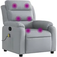 vidaXL Massagesessel Hellgrau Stoff