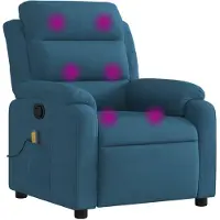 vidaXL Massagesessel Blau Samt