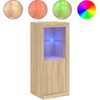 vidaXL Sideboard mit LED-Leuchten Sonoma-Eiche 41x37x100 cm
