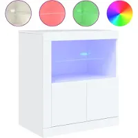 vidaXL Sideboard mit LED-Beleuchtung Weiß 60,5x37x67 cm