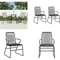 vidaXL Gartenstühle 2 Stk. Schwarz 58x59x85,5 cm PVC Rattan - Gartenstuhl - Gartenstühle - Lounge Stuhl - Terrassenstuhl