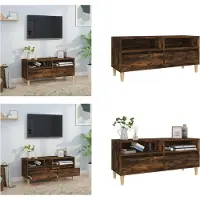 vidaXL TV Schrank Räuchereiche 100x34,5x44,5 cm Holzwerkstoff - TV-Schrank - TV-Schränke - TV-Ständer - TV-Möbel