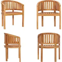 vidaXL Bananenstuhl Massivholz Teak - Gartenstuhl - Gartenstühle - Außenstuhl - Außenstühle
