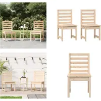 vidaXL Gartenstühle 2 Stk. 40,5x48x91,5 cm Massivholz Kiefer - Gartenstuhl - Gartenstühle - Außenstuhl - Terrassenstuhl