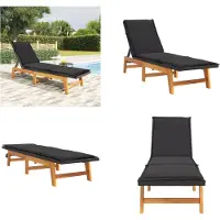 vidaXL Sonnenliege mit Kissen Poly Rattan & Massivholz Akazie - Sonnenliege - Sonnenliegen - Liege - Outdoor Liege