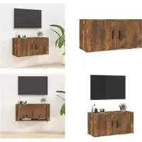 vidaXL TV Wandschrank Räuchereiche 80x34,5x40 cm - TV-Wandschrank - TV-Wandschränke - TV-Schrank - TV-Konsole