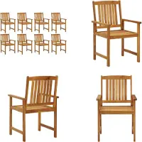 vidaXL Gartenstühle 8 Stk. Massivholz Akazie - Gartenstuhl - Gartenstühle - Holzstuhl - Holzstühle