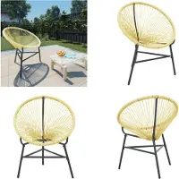 vidaXL Garten Acapulco Stuhl Poly Rattan Beige - Acapulco-Stuhl - Acapulco-Stühle - Loungesessel - Loungesessel