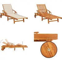 vidaXL Sonnenliege mit Auflage Akazie Massivholz - Sonnenliege - Sonnenliegen - Holz-Sonnenliege - Holz-Sonnenliegen