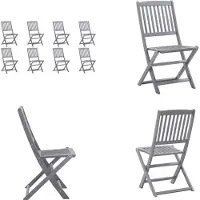vidaXL Klappbare Gartenstühle 8 Stk. Massivholz Akazie - Gartenstuhl - Gartenstühle - Holz Gartenstuhl - Holz Gartenstühle