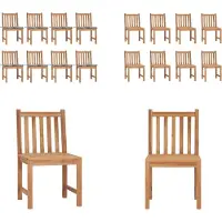 vidaXL Gartenstühle 8 Stk. mit Kissen Massivholz Teak - Gartenstuhl - Gartenstühle - Holz-Gartenstuhl - Holz-Gartenstühle
