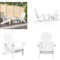 vidaXL Adirondack Gartenstühle mit Tisch HDPE Weiß - Gartenstuhl - Gartenstühle - Gartenstuhl Und Tisch - Terrassenstuhl