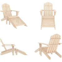 vidaXL Adirondack Gartenstuhl mit Fußstütze Massivholz Tanne - Gartenstuhl - Gartenstühle - Gartensessel - Gartenstuhl Mit Fußstütze