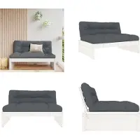 vidaXL Mittelsofa Weiß 120x80 cm Massivholz Kiefer