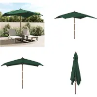 vidaXL Sonnenschirm mit Holzmast Grün 300x300x273 cm
