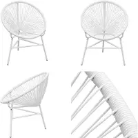 vidaXL Gartenstuhl Poly Rattan Weiß - Gartenstühle - Gartenstuhl - Stuhl - Lounge